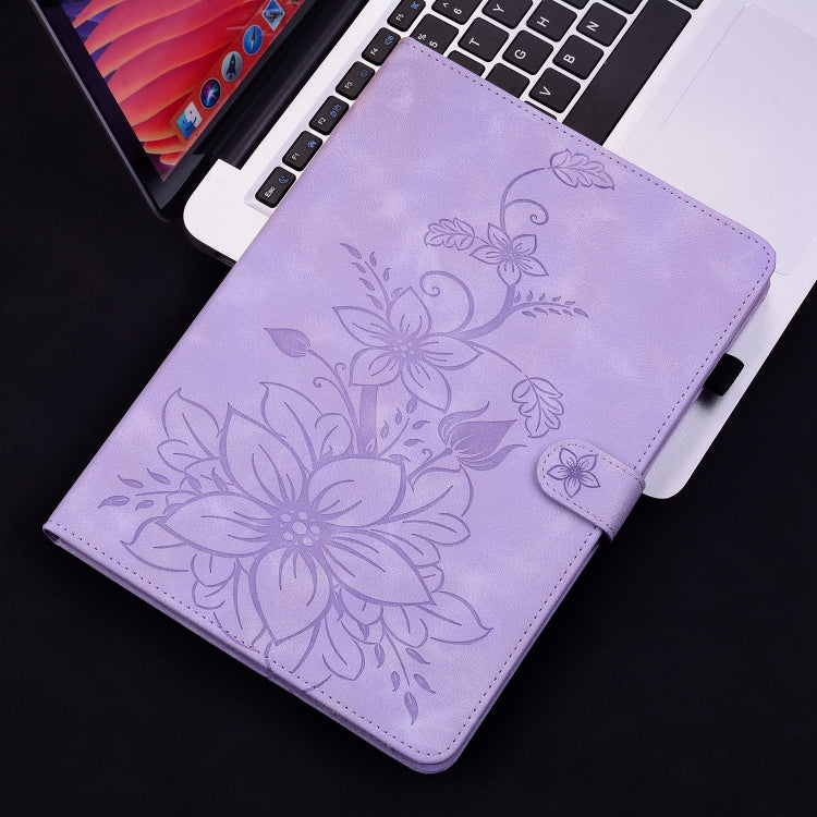For Realme Pad 2 11.5 Lily Embossed Leather Tablet Case(Purple) - Realme by PMC TechLife | Online Shopping South Africa | PMC TechLife | Buy Now Pay Later Mobicred