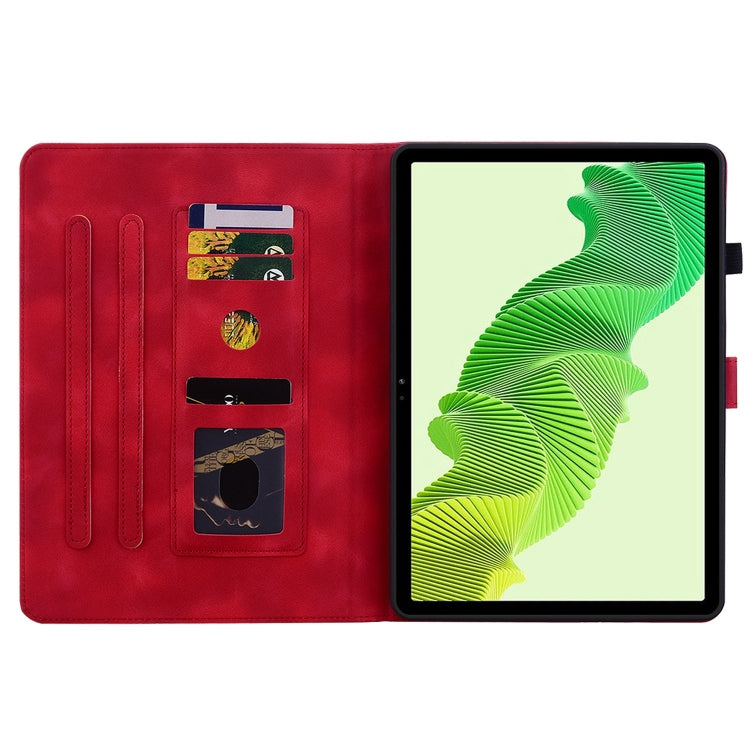 For Realme Pad 2 11.5 Lily Embossed Leather Tablet Case(Red) - Realme by PMC TechLife | Online Shopping South Africa | PMC TechLife | Buy Now Pay Later Mobicred