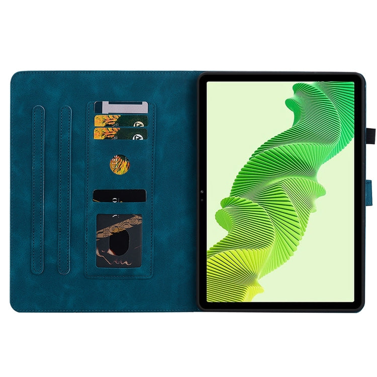 For Realme Pad 2 11.5 Lily Embossed Leather Tablet Case(Dark Blue) - Realme by PMC TechLife | Online Shopping South Africa | PMC TechLife | Buy Now Pay Later Mobicred