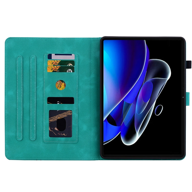 For Realme Pad X Lily Embossed Leather Tablet Case(Green) - Realme by PMC TechLife | Online Shopping South Africa | PMC TechLife | Buy Now Pay Later Mobicred