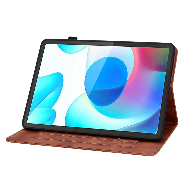 For Realme Pad 10.4 Lily Embossed Leather Tablet Case(Brown) - Realme by PMC TechLife | Online Shopping South Africa | PMC TechLife | Buy Now Pay Later Mobicred