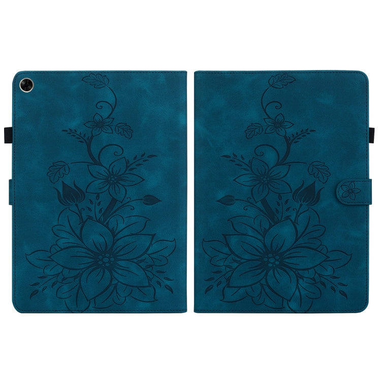 For Realme Pad 10.4 Lily Embossed Leather Tablet Case(Dark Blue) - Realme by PMC TechLife | Online Shopping South Africa | PMC TechLife | Buy Now Pay Later Mobicred