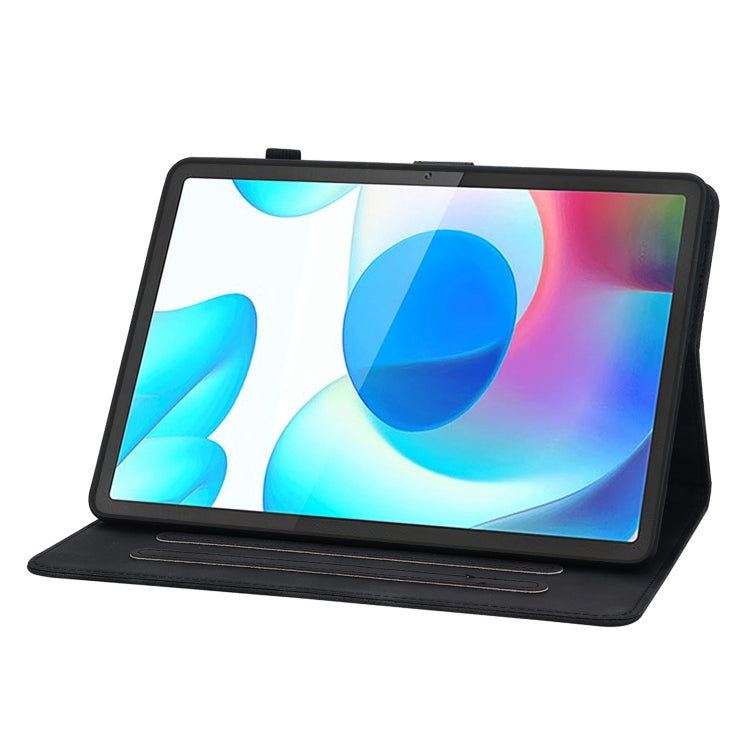For Realme Pad 10.4 Lily Embossed Leather Tablet Case(Black) - Realme by PMC TechLife | Online Shopping South Africa | PMC TechLife | Buy Now Pay Later Mobicred