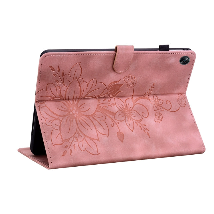 For OPPO Pad Air Lily Embossed Leather Tablet Case(Pink) - free shipping - PMC TechLife - Order now!