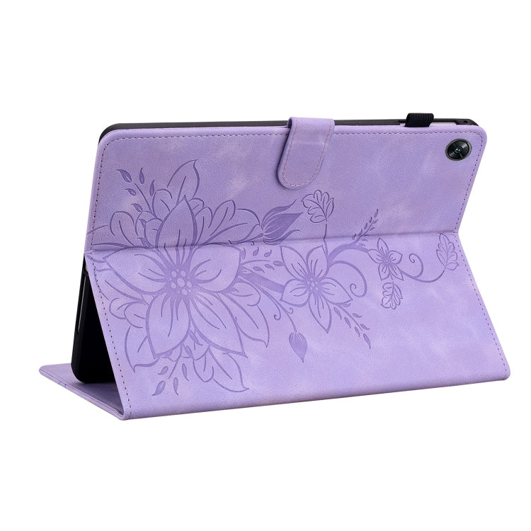 For OPPO Pad Air Lily Embossed Leather Tablet Case(Purple) - free shipping - PMC TechLife - Order now!