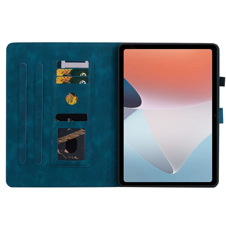 For OPPO Pad Air Lily Embossed Leather Tablet Case(Dark Blue) - free shipping - PMC TechLife - Order now!
