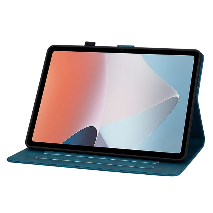 For OPPO Pad Air Lily Embossed Leather Tablet Case(Dark Blue) - free shipping - PMC TechLife - Order now!