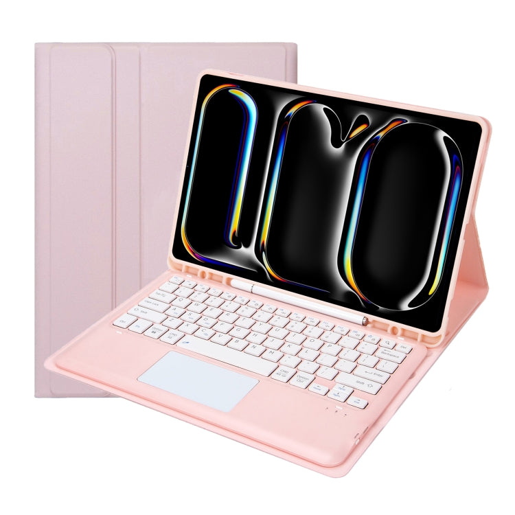 For iPad Pro 13 2024 A14B-A Detachable Ultra-Thin Bluetooth Touch Keyboard Leather Tablet Case with Pen Slot(Pink) - For iPad Pro by PMC TechLife | Online Shopping South Africa | PMC TechLife | Buy Now Pay Later Mobicred