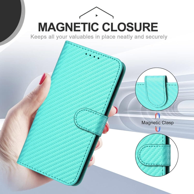 For Huawei Pura 70 YX0070 Carbon Fiber Buckle Leather Phone Case with Lanyard(Light Blue) - Huawei Cases by PMC Jewellery | Online Shopping South Africa | PMC Jewellery | Buy Now Pay Later Mobicred