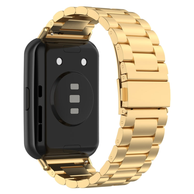 For Huawei Watch Fit 3 Three Bead Stainless Steel Metal Watch Band(Gold) - free shipping - PMc TechLife - Order now!