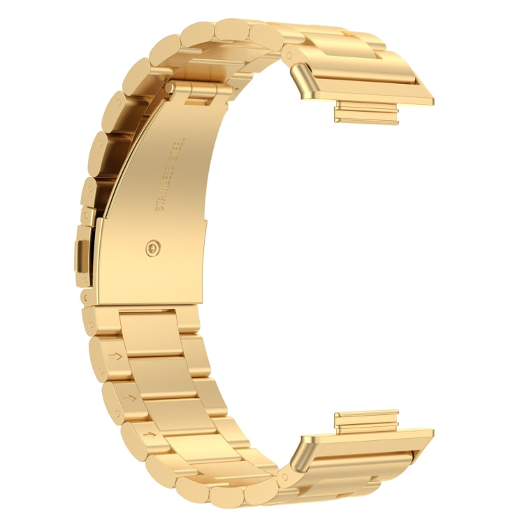 For Huawei Watch Fit 3 Three Bead Stainless Steel Metal Watch Band(Gold) - free shipping - PMc TechLife - Order now!