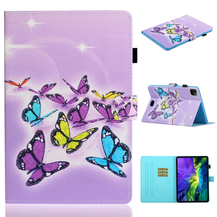For iPad Pro 11 2024 Coloured Drawing Stitching Smart Leather Tablet Case(Butterflies) - iPad Pro 11 2024 Cases by PMC TechLife | Online Shopping South Africa | PMC TechLife | Buy Now Pay Later Mobicred