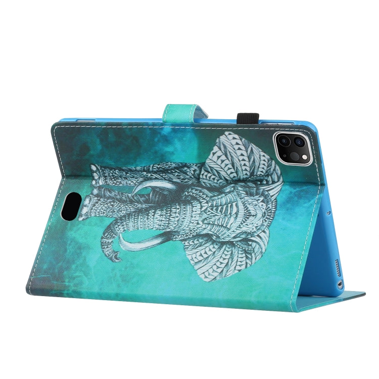 For iPad Pro 11 2024 Coloured Drawing Stitching Smart Leather Tablet Case(Elephant) - iPad Pro 11 2024 Cases by PMC TechLife | Online Shopping South Africa | PMC TechLife | Buy Now Pay Later Mobicred