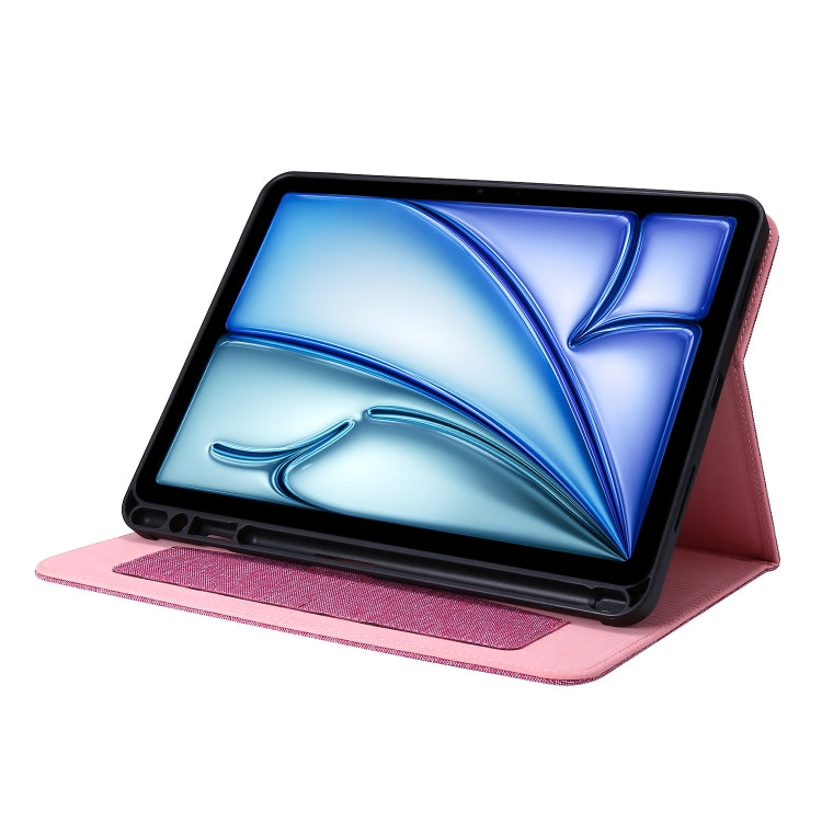 For iPad Air 11 2024 Fabric Leather Tablet Case(Rose Red) - iPad Air 11 2024 Cases by PMC TechLife | Online Shopping South Africa | PMC TechLife | Buy Now Pay Later Mobicred