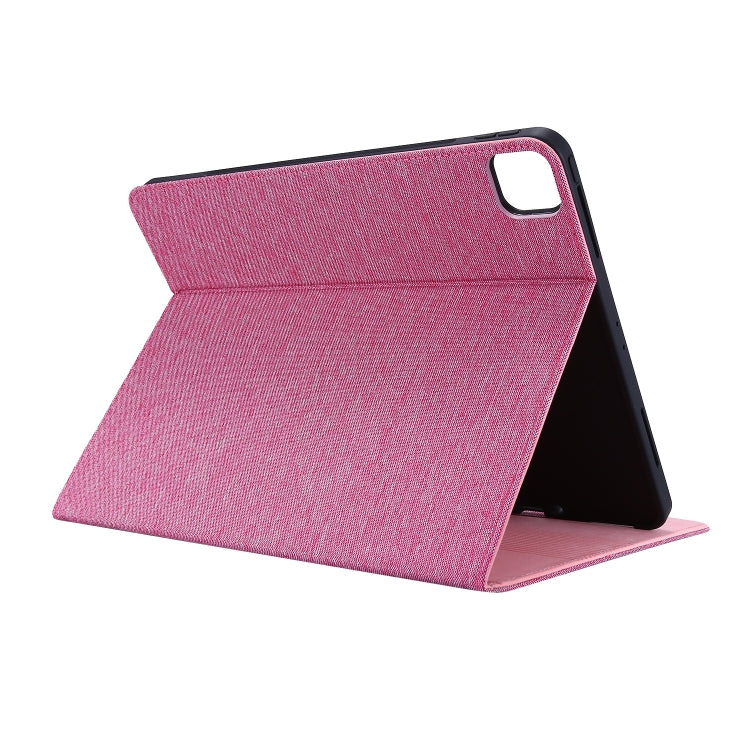 For iPad Air 11 2024 Fabric Leather Tablet Case(Rose Red) - iPad Air 11 2024 Cases by PMC TechLife | Online Shopping South Africa | PMC TechLife | Buy Now Pay Later Mobicred