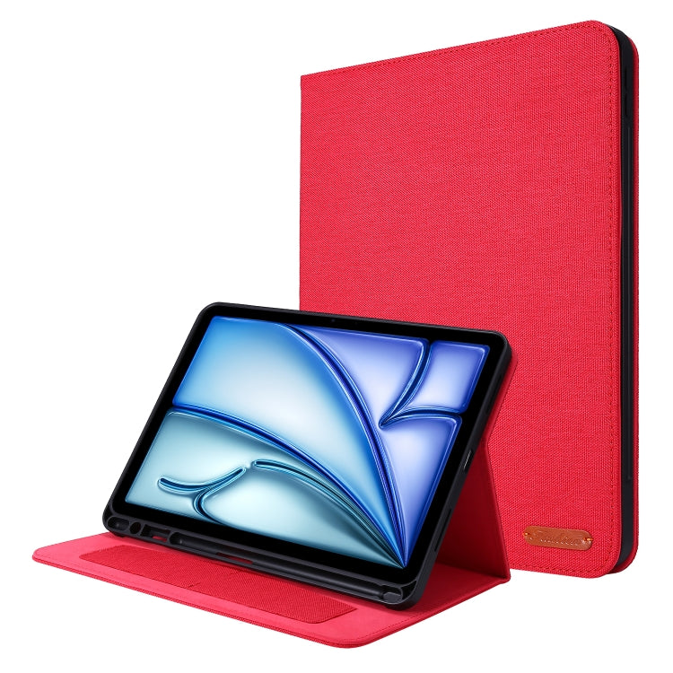 For iPad Air 11 2025 / 2024 Fabric Leather Tablet Case(Red) - iPad Air 11 2025 / 2024 Cases by PMC TechLife | Online Shopping South Africa | PMC TechLife | Buy Now Pay Later Mobicred