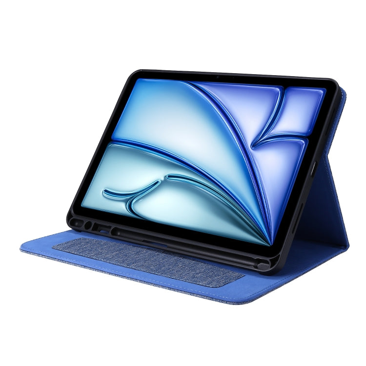 For iPad Air 11 2024 Fabric Leather Tablet Case(Blue) - iPad Air 11 2024 Cases by PMC TechLife | Online Shopping South Africa | PMC TechLife | Buy Now Pay Later Mobicred