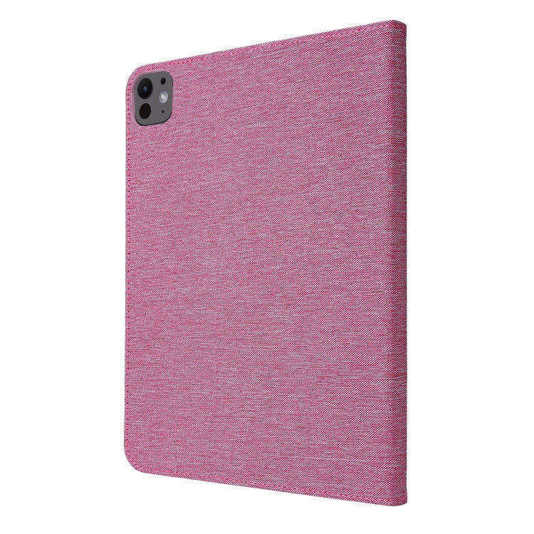 For iPad Air 13 2024 Fabric Leather Tablet Case(Rose Red) - iPad Air 13 2024 Cases by PMC TechLife | Online Shopping South Africa | PMC TechLife | Buy Now Pay Later Mobicred