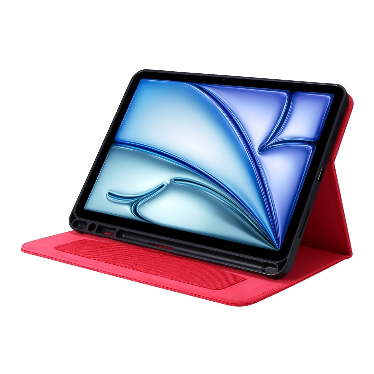 For iPad Air 13 2024 Fabric Leather Tablet Case(Red) - iPad Air 13 2024 Cases by PMC TechLife | Online Shopping South Africa | PMC TechLife | Buy Now Pay Later Mobicred
