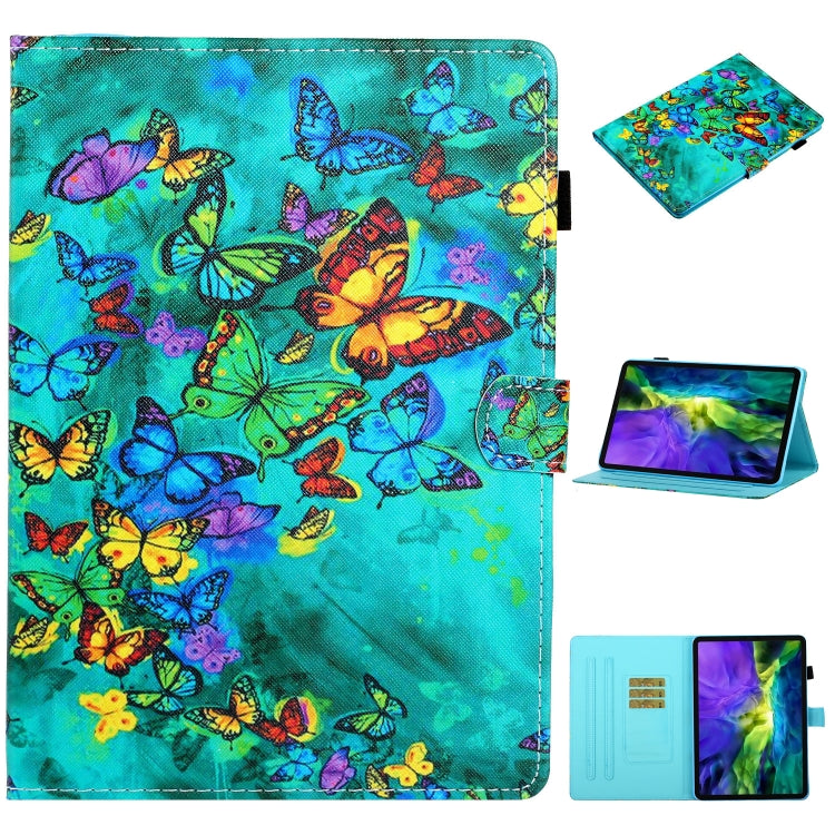 For iPad Pro 11 2024 Coloured Drawing Stitching Smart Leather Tablet Case(Green Butterfly) - free shipping - PMC TechLife - Order now!
