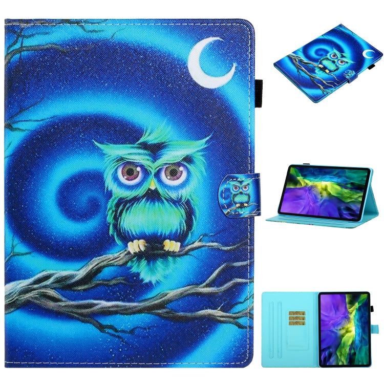 For iPad Pro 11 2024 Coloured Drawing Stitching Smart Leather Tablet Case(Moon Owl) - iPad Pro 11 2024 Cases by PMC TechLife | Online Shopping South Africa | PMC TechLife | Buy Now Pay Later Mobicred