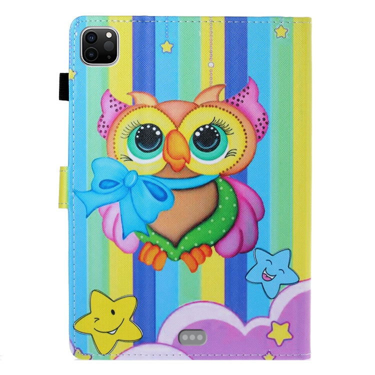 For iPad Pro 11 2024 Coloured Drawing Stitching Smart Leather Tablet Case(Rainbow Owl) - iPad Pro 11 2024 Cases by PMC TechLife | Online Shopping South Africa | PMC TechLife | Buy Now Pay Later Mobicred