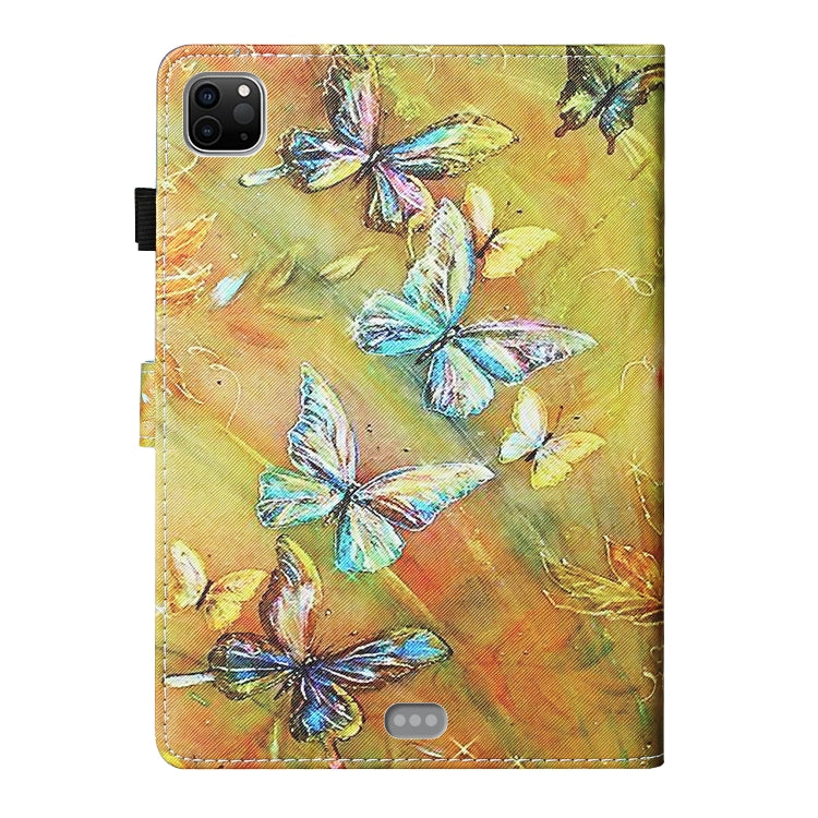 For iPad Pro 11 2024 Coloured Drawing Stitching Smart Leather Tablet Case(Butterfly) - iPad Pro 11 2024 Cases by PMC TechLife | Online Shopping South Africa | PMC TechLife | Buy Now Pay Later Mobicred