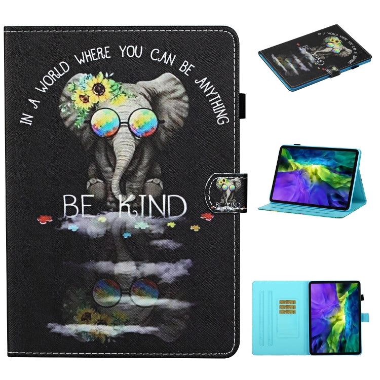 For iPad Pro 11 2024 Coloured Drawing Stitching Smart Leather Tablet Case(Glasses Elephant) - iPad Pro 11 2024 Cases by PMC TechLife | Online Shopping South Africa | PMC TechLife | Buy Now Pay Later Mobicred