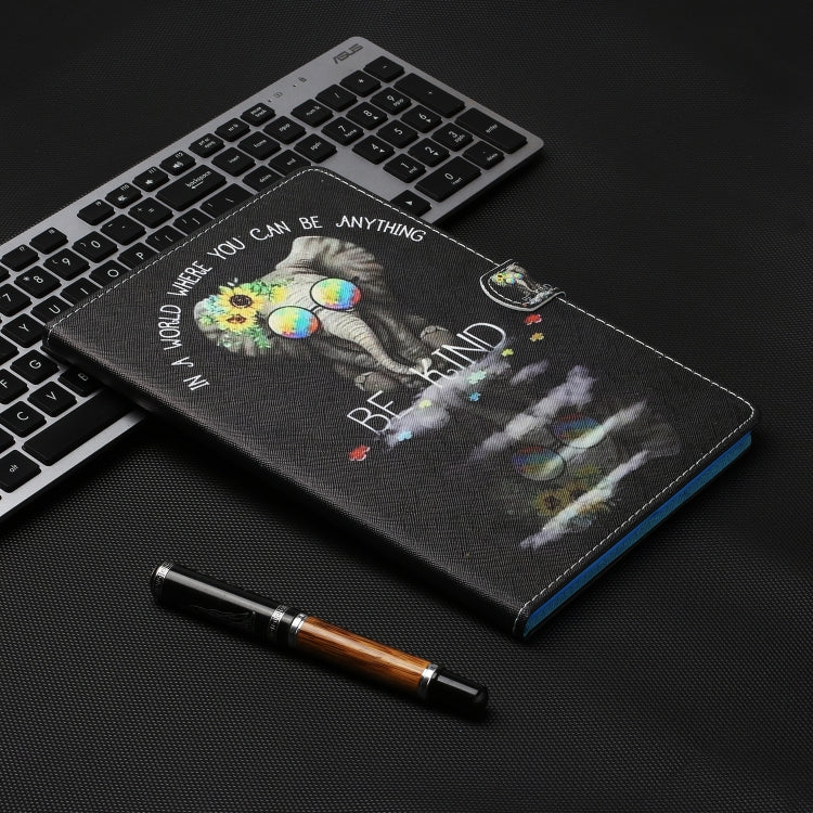 For iPad Pro 11 2024 Coloured Drawing Stitching Smart Leather Tablet Case(Glasses Elephant) - iPad Pro 11 2024 Cases by PMC TechLife | Online Shopping South Africa | PMC TechLife | Buy Now Pay Later Mobicred