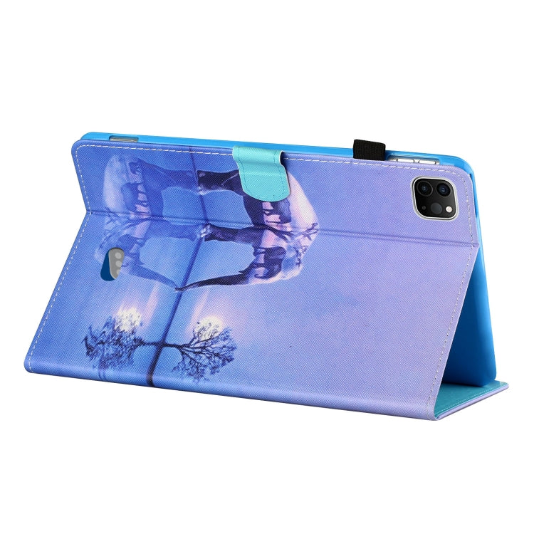 For iPad Pro 11 2024 Coloured Drawing Stitching Smart Leather Tablet Case(Elephant) - iPad Pro 11 2024 Cases by PMC TechLife | Online Shopping South Africa | PMC TechLife | Buy Now Pay Later Mobicred