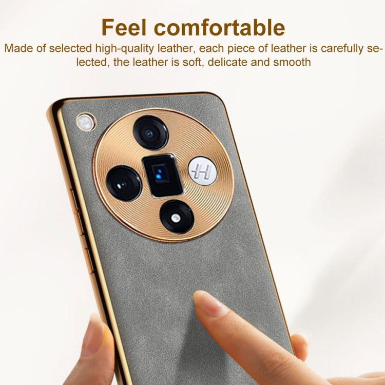 For OPPO Reno11 Global Electroplating Lambskin Leather Phone Case(Green) - Reno11 Cases by PMC TechLife | Online Shopping South Africa | PMC TechLife | Buy Now Pay Later Mobicred