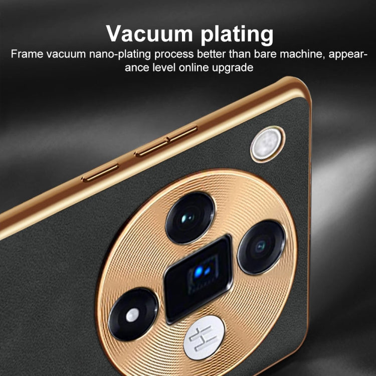 For OPPO Reno11 Global Electroplating Lambskin Leather Phone Case(Green) - Reno11 Cases by PMC TechLife | Online Shopping South Africa | PMC TechLife | Buy Now Pay Later Mobicred