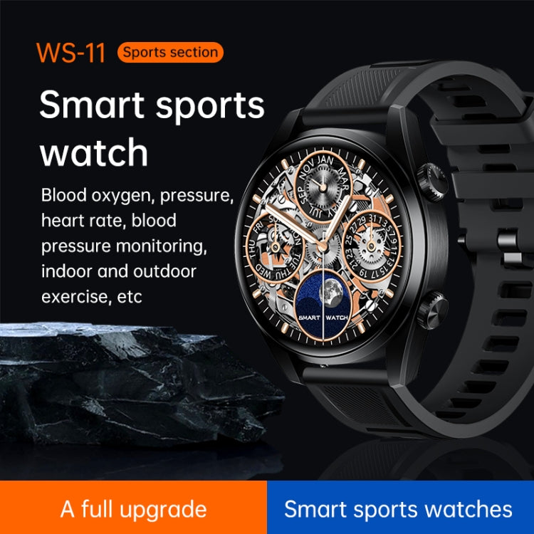 WS-11 1.43 inch IP67 Sport Smart Watch, Support Bluetooth Call / Sleep / Blood Oxygen / Heart Rate / Blood Pressure Health Monitor(Black) - Smart Watches by PMC TechLife | Online Shopping South Africa | PMC TechLife | Buy Now Pay Later Mobicred