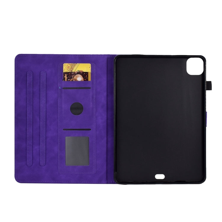 For iPad Pro 11 2024 Embossed Smile Smart Leather Tablet Case(Purple) - iPad Pro 11 2024 Cases by PMC TechLife | Online Shopping South Africa | PMC TechLife | Buy Now Pay Later Mobicred