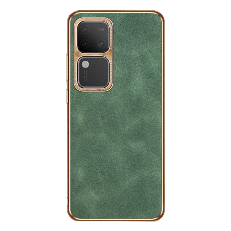 For vivo S18 / S18 Pro Electroplating Lambskin Leather Phone Case(Green) - S18 Cases by PMC TechLife | Online Shopping South Africa | PMC TechLife | Buy Now Pay Later Mobicred