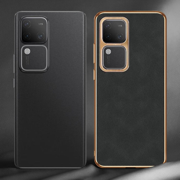 For vivo S18 / S18 Pro Electroplating Lambskin Leather Phone Case(Green) - S18 Cases by PMC TechLife | Online Shopping South Africa | PMC TechLife | Buy Now Pay Later Mobicred