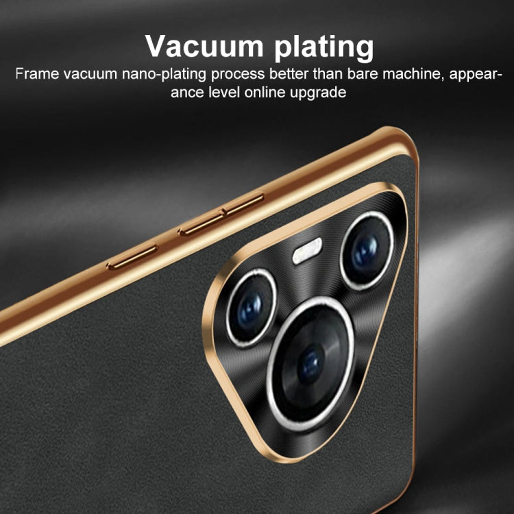For Huawei Pura 70 Electroplating Lambskin Leather Phone Case(Black) - free shipping - PMC Jewellery - Order now!