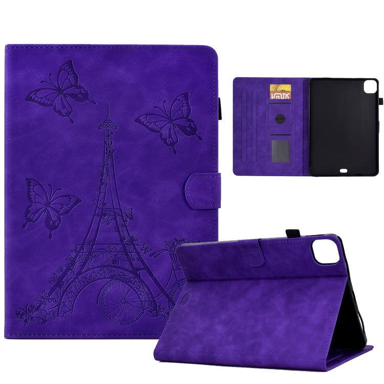 For iPad Pro 11 2024 Tower Embossed Leather Smart Tablet Case(Purple) - iPad Pro 11 2024 Cases by PMC TechLife | Online Shopping South Africa | PMC TechLife | Buy Now Pay Later Mobicred