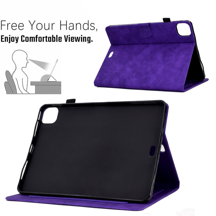 For iPad Pro 11 2024 Tower Embossed Leather Smart Tablet Case(Purple) - iPad Pro 11 2024 Cases by PMC TechLife | Online Shopping South Africa | PMC TechLife | Buy Now Pay Later Mobicred
