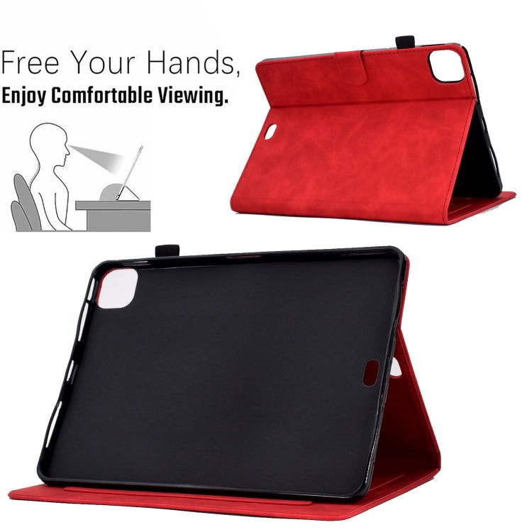 For iPad Pro 11 2024 Tower Embossed Leather Smart Tablet Case(Red) - iPad Pro 11 2024 Cases by PMC TechLife | Online Shopping South Africa | PMC TechLife | Buy Now Pay Later Mobicred