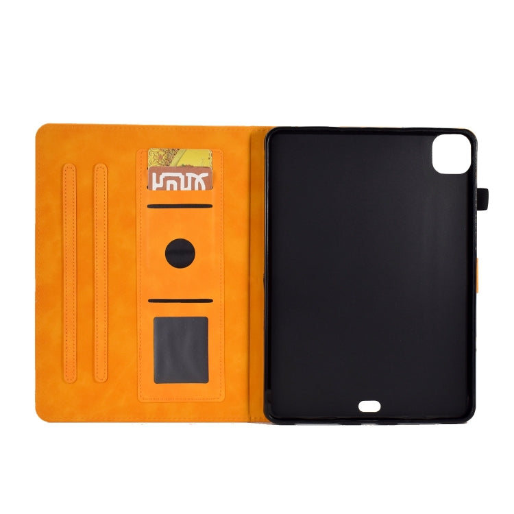 For iPad Pro 11 2024 Tower Embossed Leather Smart Tablet Case(Khaki) - iPad Pro 11 2024 Cases by PMC TechLife | Online Shopping South Africa | PMC TechLife | Buy Now Pay Later Mobicred