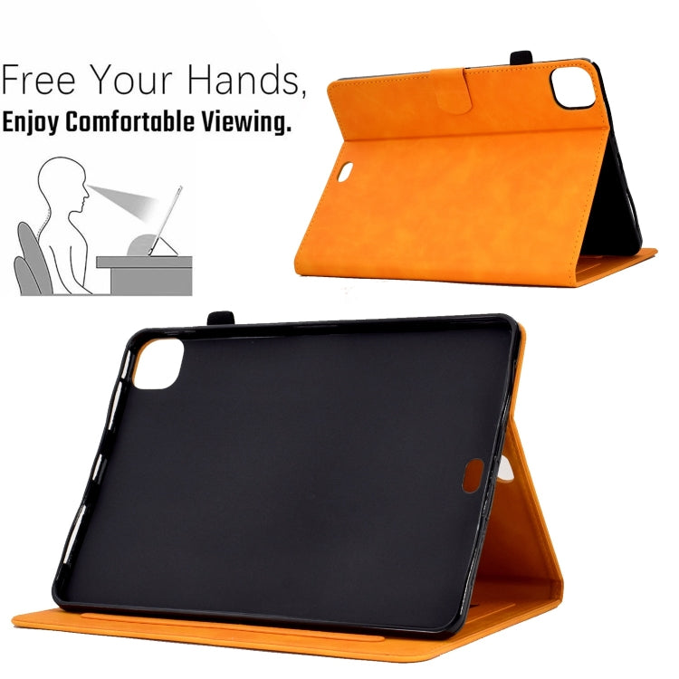 For iPad Pro 11 2024 Tower Embossed Leather Smart Tablet Case(Khaki) - iPad Pro 11 2024 Cases by PMC TechLife | Online Shopping South Africa | PMC TechLife | Buy Now Pay Later Mobicred