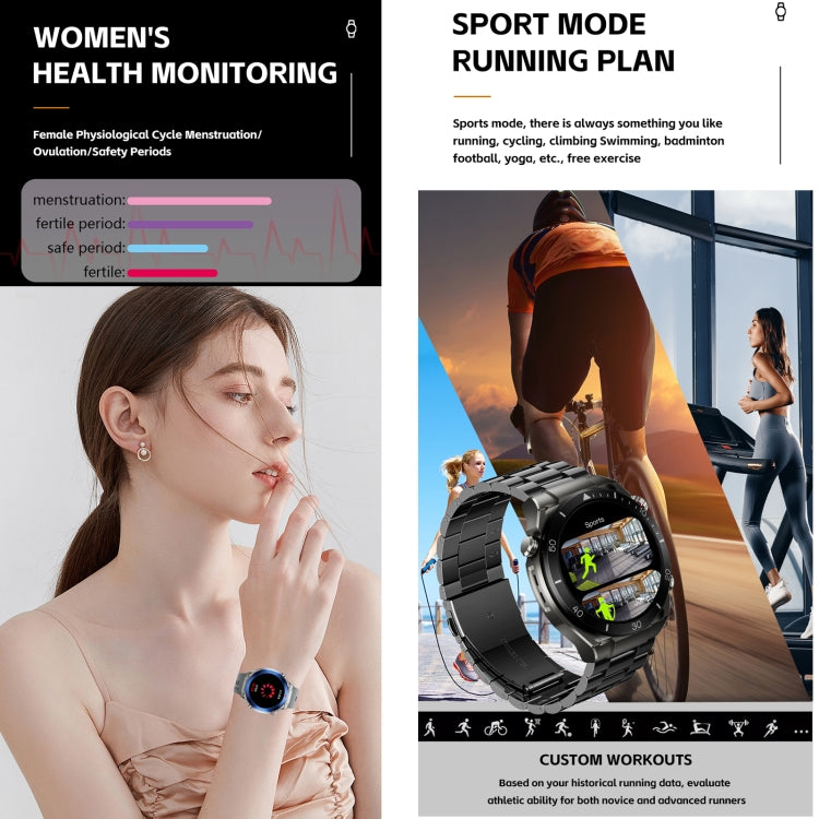 WS-20 1.43 inch IP67 Sport Smart Watch Support Bluetooth Call / Sleep / Blood Oxygen / Heart Rate / Blood Pressure Health Monitor, Steel Strap(Black) - Smart Watches by PMC TechLife | Online Shopping South Africa | PMC TechLife | Buy Now Pay Later Mobicred