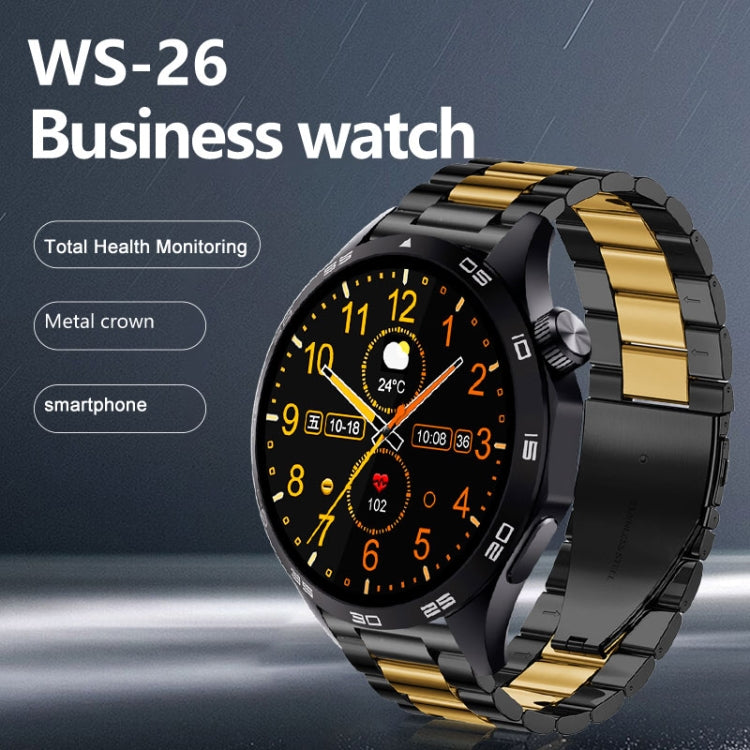 WS-26 1.52 inch IP67 Sport Smart Watch Support Bluetooth Call / Sleep / Blood Oxygen / Heart Rate / Blood Pressure Health Monitor, Leather Strap(Silver) - Smart Watches by PMC TechLife | Online Shopping South Africa | PMC TechLife | Buy Now Pay Later Mobicred