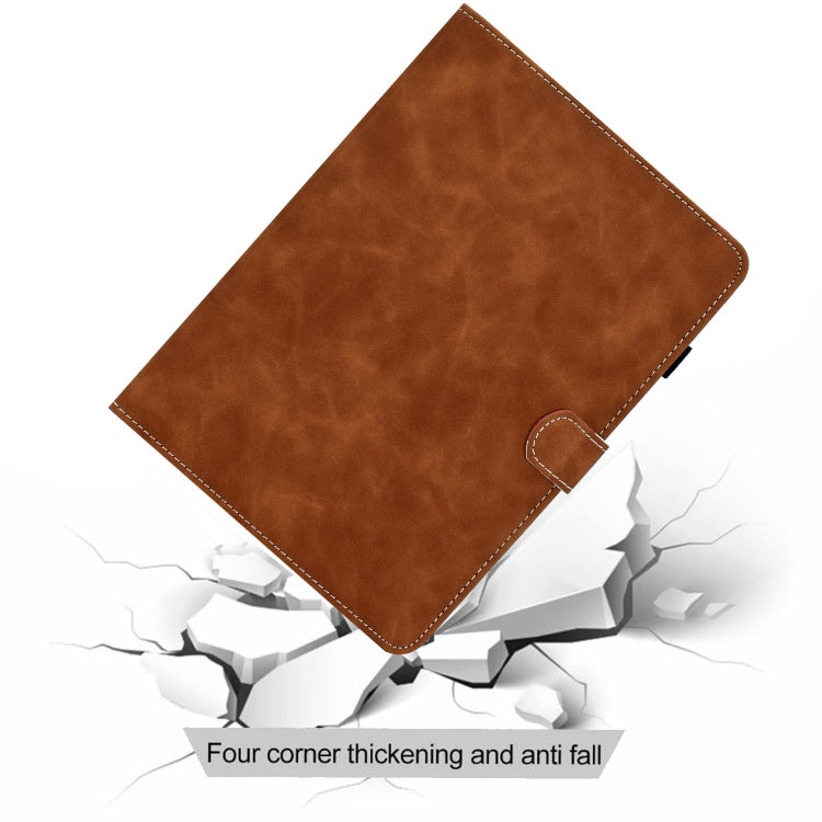 For iPad Pro 11 2024 Cowhide Texture Tablet Leather Smart Case(Brown) - iPad Pro 11 2024 Cases by PMC TechLife | Online Shopping South Africa | PMC TechLife | Buy Now Pay Later Mobicred