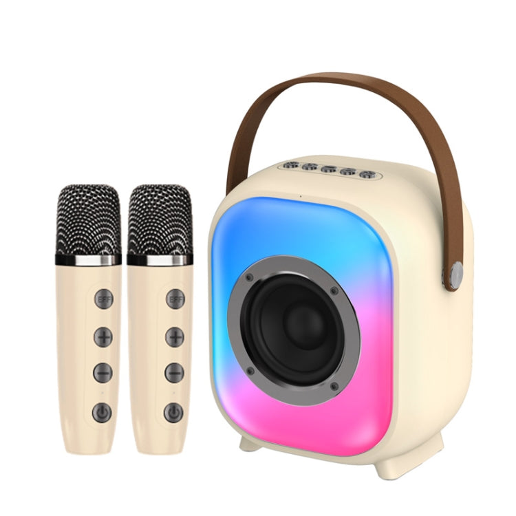 NewRixing NR168W Portable Colorful Bluetooth Speaker Home Dual Mic Karaoke Speaker(Creamy White) - free shipping - PMC Jewellery - Order now!