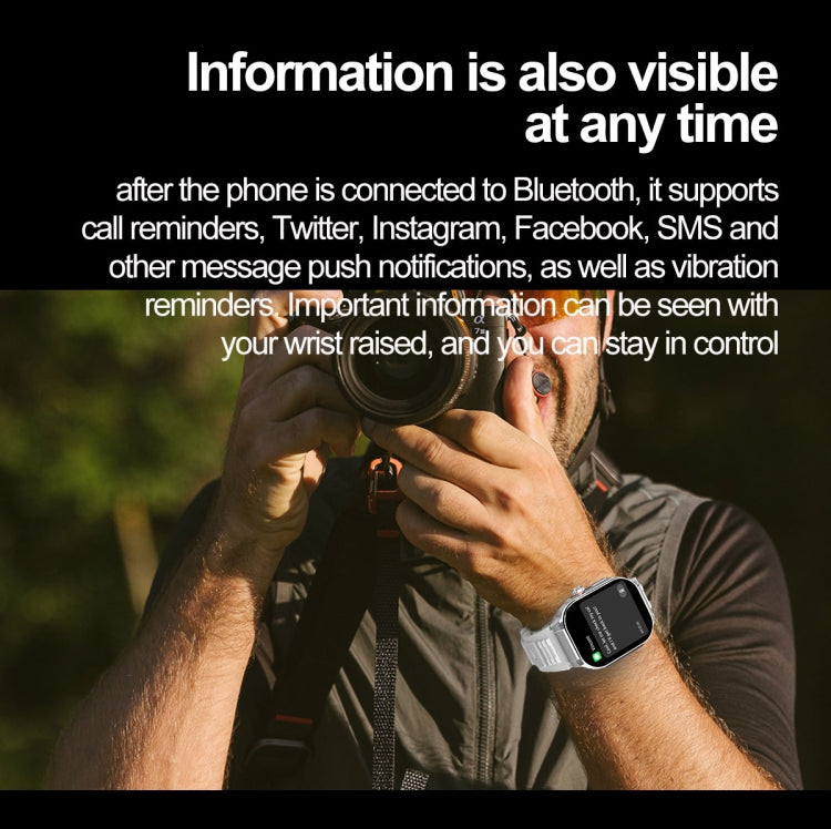 G40S 2.06 inch IP67 BT5.2 Sport Smart Watch, Support Bluetooth Call / Sleep / Blood Oxygen / Heart Rate / Blood Pressure Health Monitor(Silver) - free shipping - PMC TechLife - Order now!