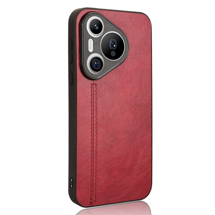 For Huawei Pura 70 Cow Pattern Sewing Card Bag Phone Case(Red) - free shipping - PMC Jewellery - Order now!