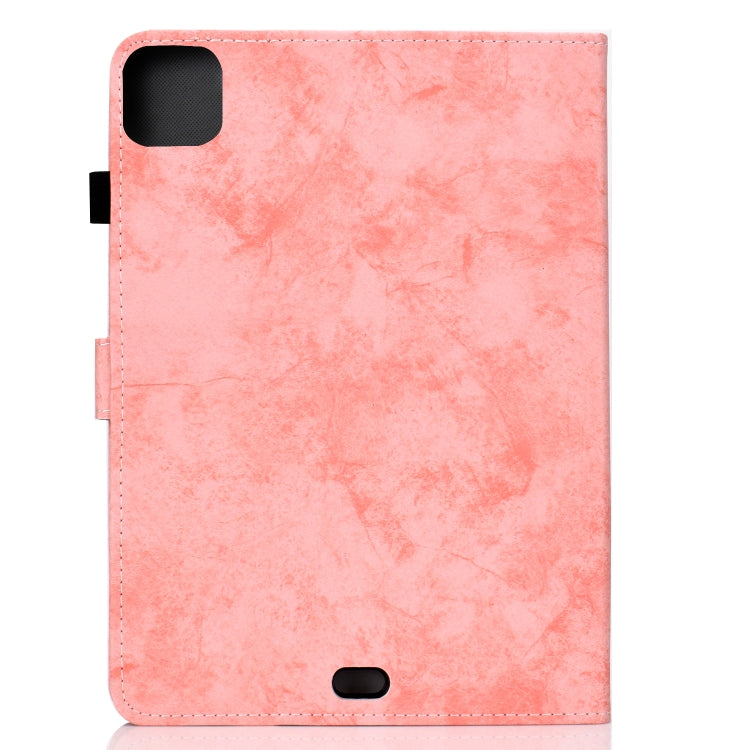 For iPad Pro 11 2024 Marble Style Cloth Texture Smart Leather Tablet Case(Pink) - iPad Pro 11 2024 Cases by PMC TechLife | Online Shopping South Africa | PMC TechLife | Buy Now Pay Later Mobicred