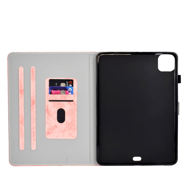 For iPad Pro 11 2024 Marble Style Cloth Texture Smart Leather Tablet Case(Pink) - iPad Pro 11 2024 Cases by PMC TechLife | Online Shopping South Africa | PMC TechLife | Buy Now Pay Later Mobicred